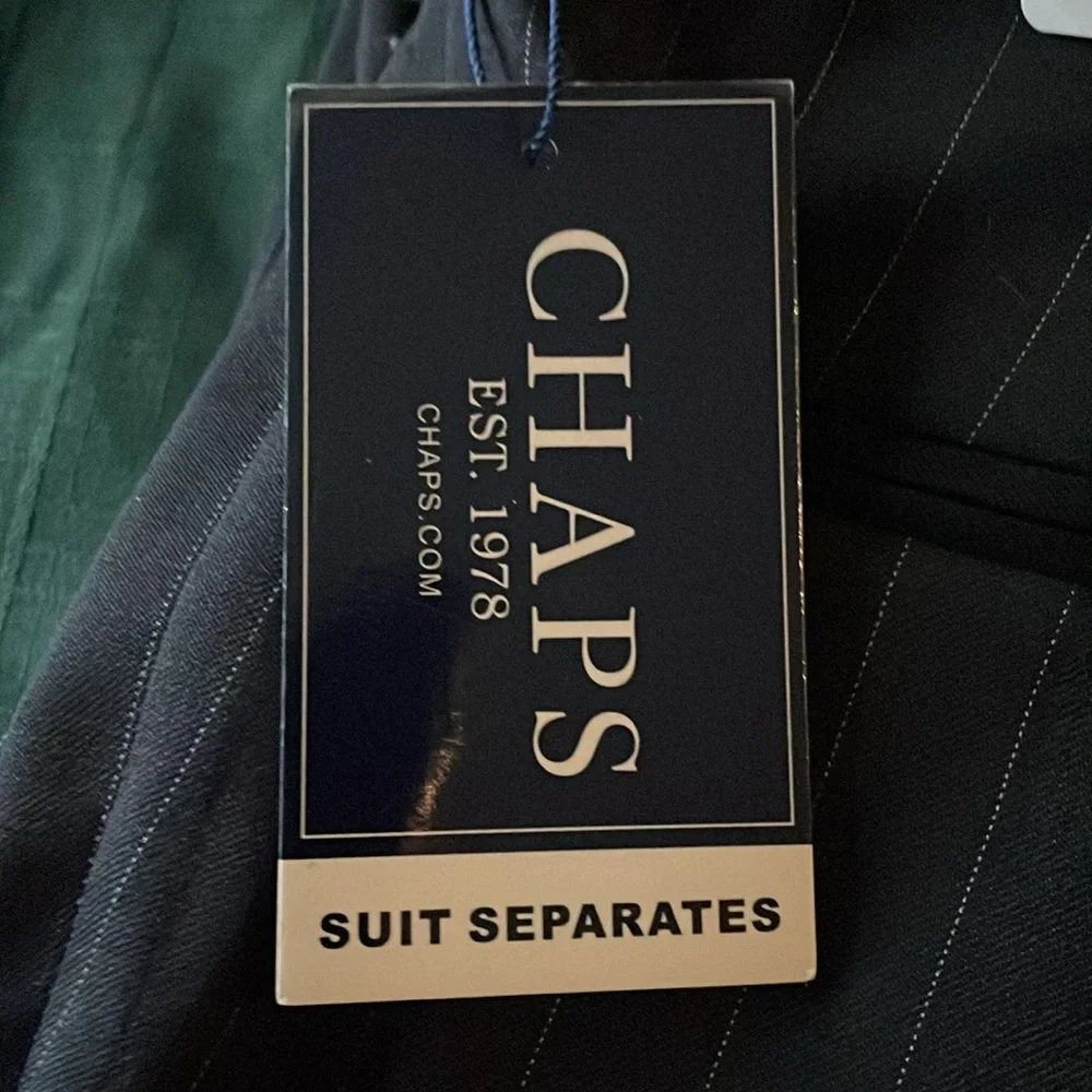 CHAPS Trouser Pants Suit Separates Black Pinstriped WOOL Business Career 42